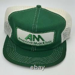 Vintage Trucker Hat Cap Snapback USA Made K Brand Large Patch Mesh Old Amerind
