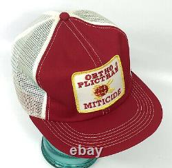 Vintage Trucker Hat Cap Snapback USA Made Mesh K Brand Large Patch Ortho Farm