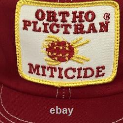 Vintage Trucker Hat Cap Snapback USA Made Mesh K Brand Large Patch Ortho Farm