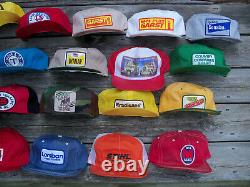 Vintage Trucker Hat K-Brand + USA Farm Patch Snapback Hat Cap Lot READ @ BILLS