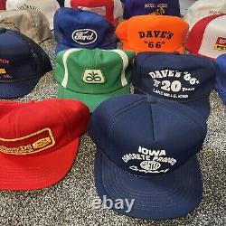 Vintage Trucker Snapback Hat Cap Lot Including Mesh, Patch USA Made Lot Of 40