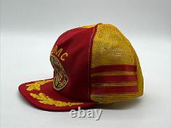 Vintage US Marine Corps Snapback Trucker Hat Cap Red Yellow 3 stripe HAT CAP