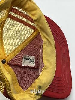 Vintage US Marine Corps Snapback Trucker Hat Cap Red Yellow 3 stripe HAT CAP
