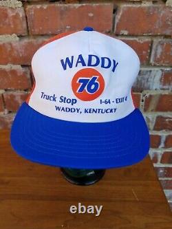 Vintage Waddy Kentucky 76 Truck Stop Trucker Hat Cap Snapback Mesh I-64