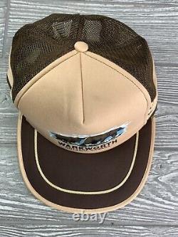 Vintage Warkworth Ontario Canada Grizzly 3 Three Stripe SnapBack Trucker Hat 80s