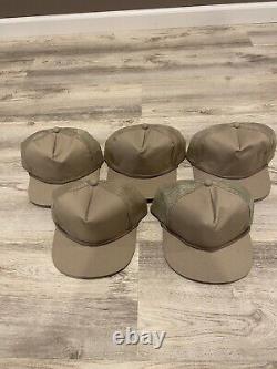 Vintage YoungAn Blank Tan Rop Adult Adjustable Snapback Trucker Hat Cap Lot Of 5
