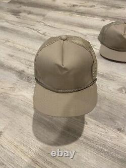 Vintage YoungAn Blank Tan Rop Adult Adjustable Snapback Trucker Hat Cap Lot Of 5