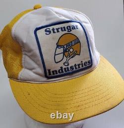 Vtg 60's Snapback Trucker Hat Cap Strugar Industries YoungAn Pro Football Helmet
