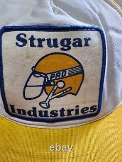 Vtg 60's Snapback Trucker Hat Cap Strugar Industries YoungAn Pro Football Helmet