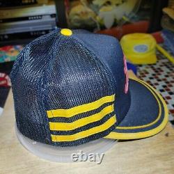Vtg 70's 80's 3 Stripe Striped LAS VEGAS Trucker Mesh Snapback Hat Cap