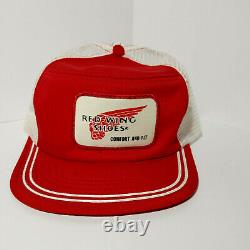Vtg 80's Red Wing Shoes Patch Trucker Hat Mesh Cap USA Two-Tone Snapback