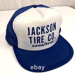 Vtg 80's Sam Sen GOODYEAR Jackson TIRES Mesh TRUCKER Hat ROUGHNECK Snapback Cap