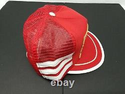 Vtg 80s Bobby Allison 3 Stripe Red Nascar Patch snapback trucker Hat Cap US made