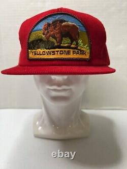 Vtg 80s K Brand Yellowstone National Park Trucker Corduroy Hat K Product Cap
