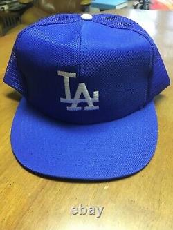 Vtg 80s LA Los Angeles Dodgers SnapBack MLB Baseball Trucker Hat Ball Cap M-L