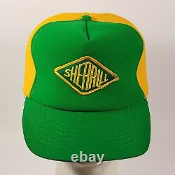 Vtg 80s Sherrill Trucker Hat Cap Made In USA Logo Patch Full Foam