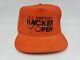 Vtg 90s Oj Simpson Hacker Open Corduroy Orange Strapback Trucker Hat Cap Golf