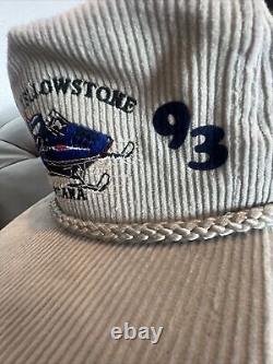 Vtg 90s Sport-cap Yellowstone National Park Trucker Corduroy Hat Snow Mobile