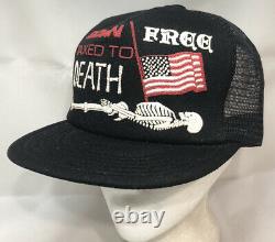 Vtg Born Free Taxed To Death Mesh Trucker Hat Snapback USA Flag Patriot Cap