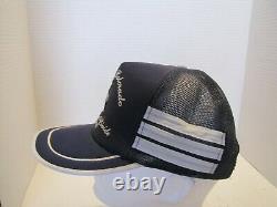 Vtg Nissin Monarch Colorado Dk Blue/wht 3 Stripe Snapback Trucker Hat/cap Used