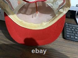 Vtg PEPSI-COLA 3 Stripe Red White Blue Snapback Trucker Hat Cap