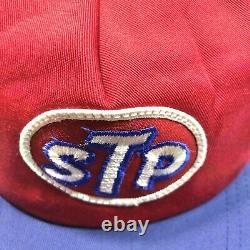 Vtg STP Hat Embroider Patch Snapback Trucker Cap Gas Oil Logo Promo USA Made EUC