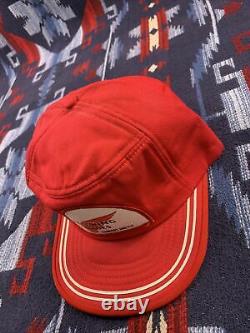 Vtg Snapback Trucker Mesh Hat Cap RED WING SHOES Comfort and Fit Stripe Patch 3