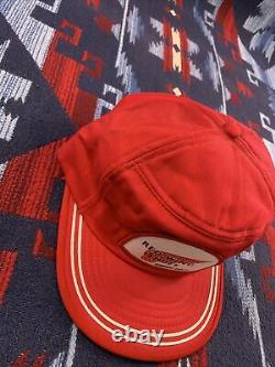 Vtg Snapback Trucker Mesh Hat Cap RED WING SHOES Comfort and Fit Stripe Patch 3