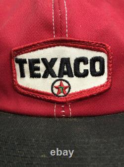 Vtg Texaco Mesh Trucker Hat Snapback Patch Gas Station Logo K Brand Pinwheel Cap