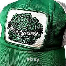 Vtg The Victory Garden WWI WW2 Patch Green Trucker Mesh Snapback Trucker Hat Cap