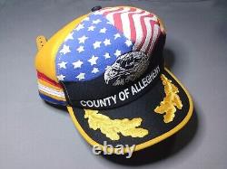 Vtg Three Stripe Eagle Trucker Hat Cap Made In USA SCRAMBLED EGGS 3 STRIPE NWOT