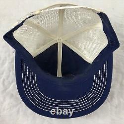 Vtg Town Creek Feeds Hat Snapback Trucker Cap USA K Products Blue White 2 Color