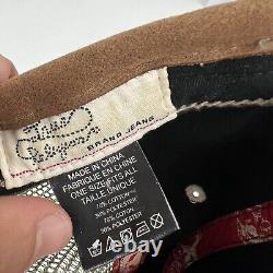 Vtg True Religion Brand Distressed StrapBack Trucker Hat RARE Vintage Leather
