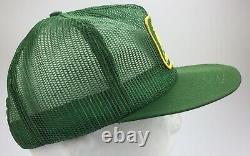 Vtg USA Made John Deere Trucker Hat Snapback Cap Green Patch Mesh Louisville MFG