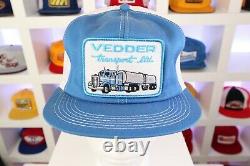 Vtg Vedder Transport Trucker Hat/Cap K Products Mesh Snapback 1970's Patch Rare
