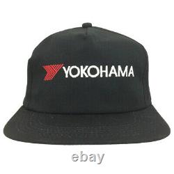 Vtg Yokohama Tires Hat Racing Logo K-Products USA Snap Back Baseball Trucker Cap