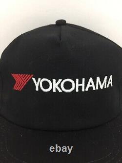 Vtg Yokohama Tires Hat Racing Logo K-Products USA Snap Back Baseball Trucker Cap