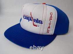 Washington Capitals Vintage 8 Panel Snapback Trucker Hat Krystal Cap Co. Ltd EUC