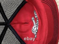 2 Vintage Snap-on Outils Snapback Mesh Hat Cap Patch Rouge Noir K Marque Made USA