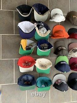 50 Vtg 80s 90s 00s Sports Logo 7 Snapback Trucker Hat Cap Lot Spécialités