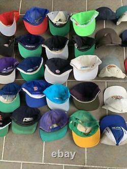 50 Vtg 80s 90s 00s Sports Logo 7 Snapback Trucker Hat Cap Lot Spécialités