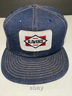Blaw-knox Patch Snapback Denim Louisville Mfg Trucker Hat Vintage USA Farm Cap