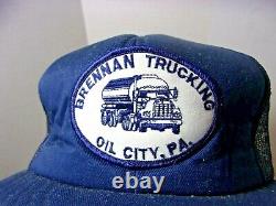 Brennan Trucking Oil City Pa Trucker Vintage Snapback Hat Cap U.s. A