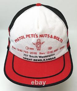 Cap Hat Pistol Pete's Nuts & Bolts Snapback Trucker 3 Stripe Great Bend Kansas