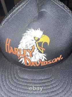 Casquette Vintage Harley Davidson Motorcycle Eagle Trucker Mesh Snapback Hat Cap NWOT
