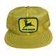 Casquette Vtg John Deere Trucker Snapback Patch Hat Cap Usa Louisville Mfg Co Jaune Années 80