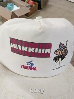 Casquette de camionneur Vintage Yamaha Warrior Snapback blanche ajustable Made in USA