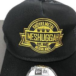 Casquette de camionneur noire Meshuggah New Era 9Forty avec logo de blason 2018 du groupe de métal extrême