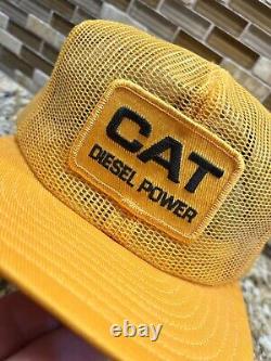 Casquette rétro CAT DIESEL POWER des années 80 avec patch en maille Snapback Caterpillar Trucker USA CAP