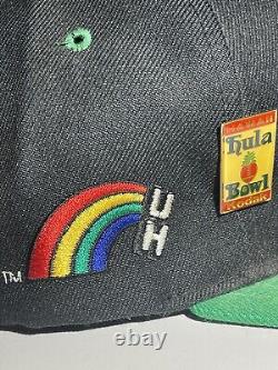 Chapeau Trucker Vintage des Rainbow Warriors de l'Université de Hawaii des années 90, casquette à bouton-pression rare.